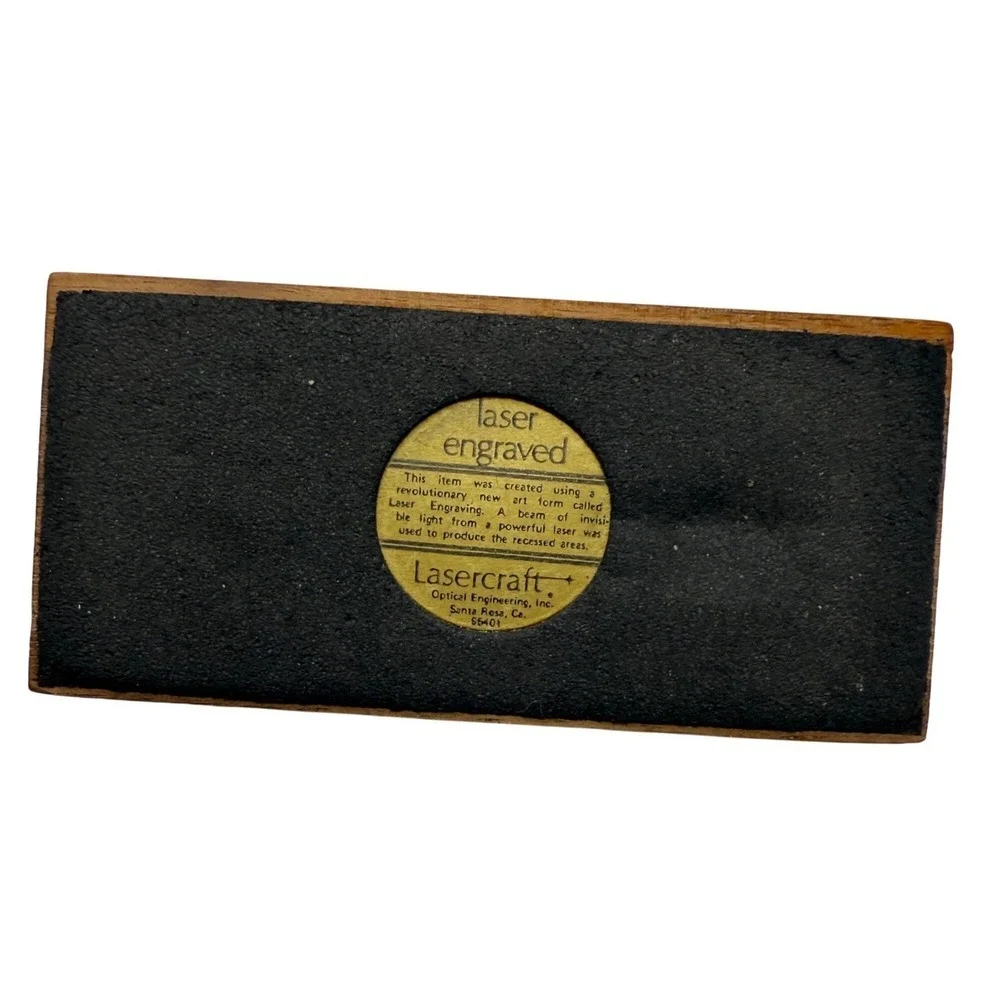Vintage Wooden Business Card Holder with Caduceus Medical Desk Decor Doctor Gift